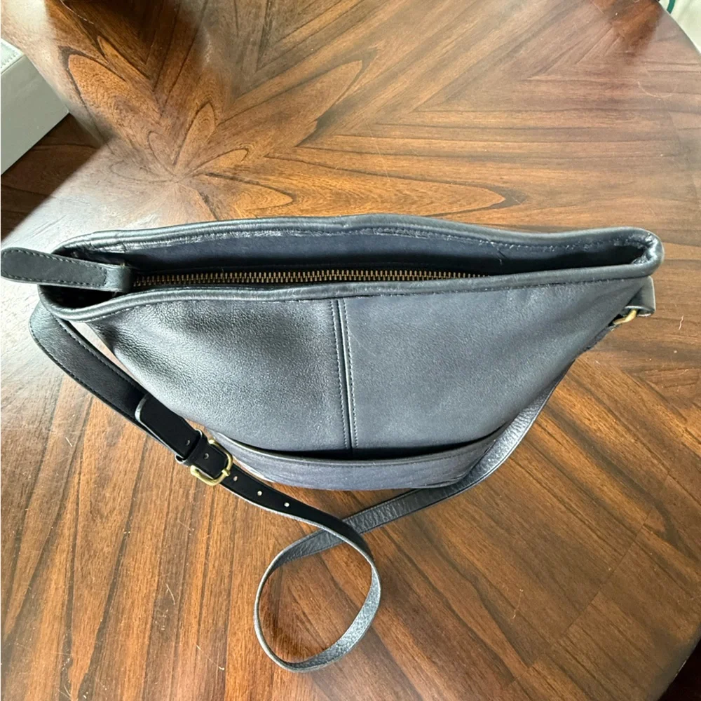 Vintage Coach Navy Leather Shoulder Bag - Picture 7 of 13